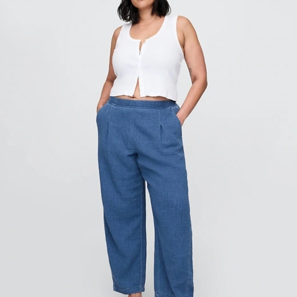 Gap Cotton Gauze Denim Easy Barrel Pants - MP - Picture 3 of 4